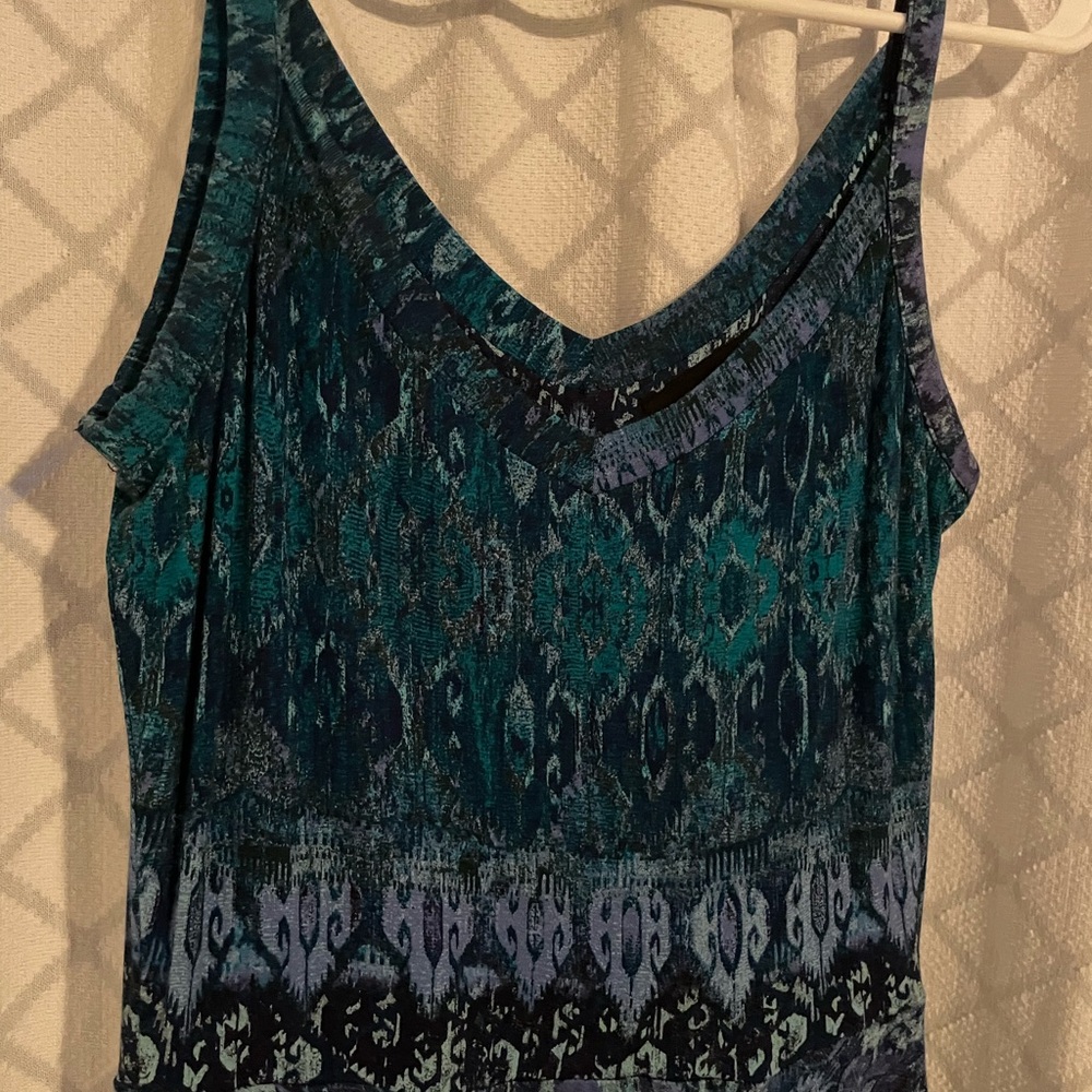 Cynthia Rowley Green and Blue Tank Dress